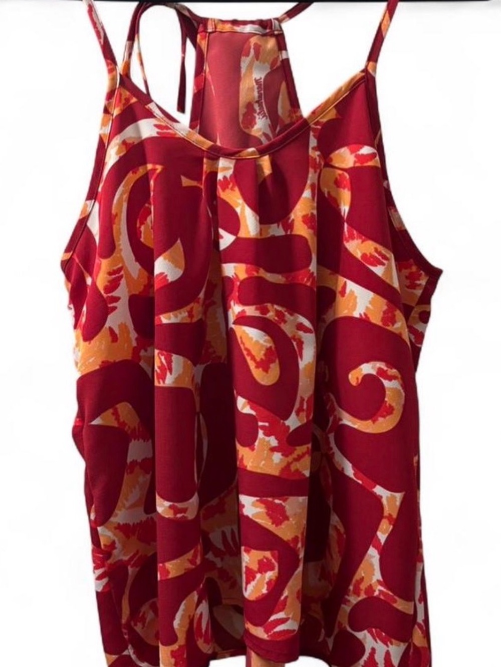 Manuhealii Red & Orange Printed Racerback Tank Top